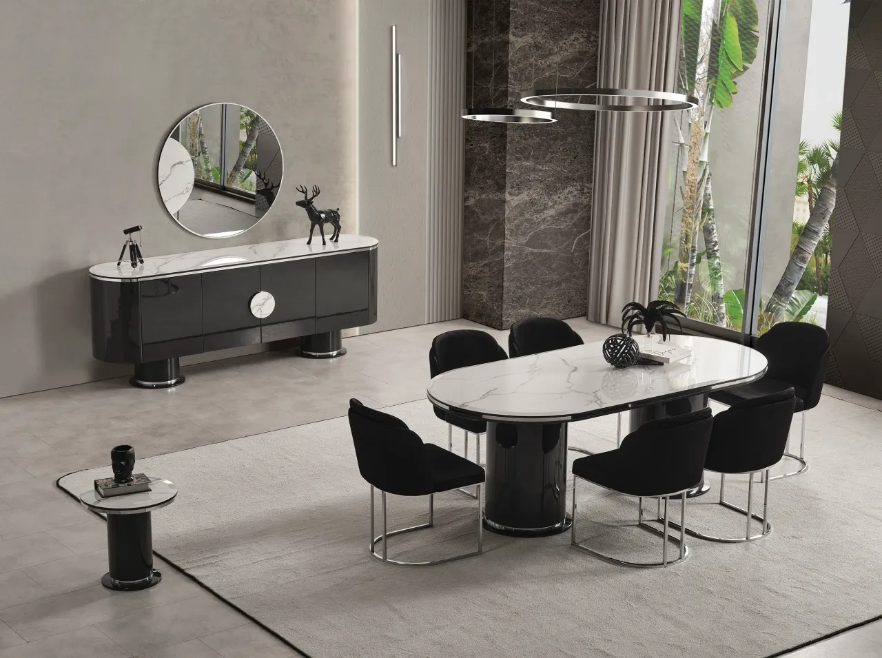 Cartier Antrasit Yemek Odası